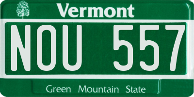 VT license plate NOU557