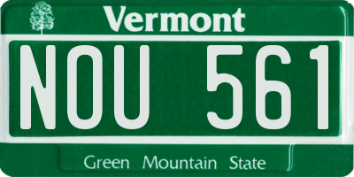 VT license plate NOU561