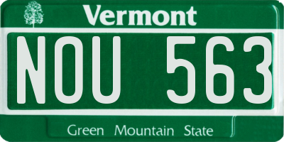 VT license plate NOU563