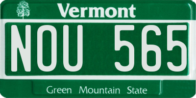 VT license plate NOU565