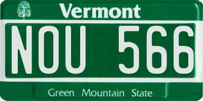 VT license plate NOU566