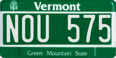 VT license plate NOU575