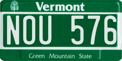 VT license plate NOU576