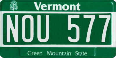 VT license plate NOU577