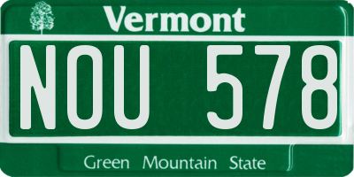 VT license plate NOU578