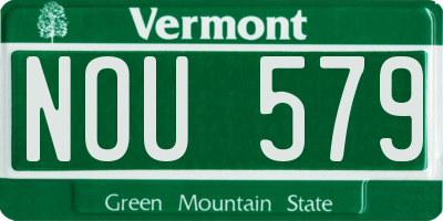 VT license plate NOU579