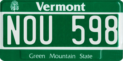 VT license plate NOU598