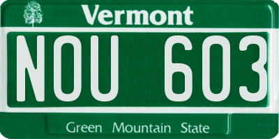 VT license plate NOU603