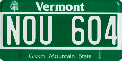 VT license plate NOU604