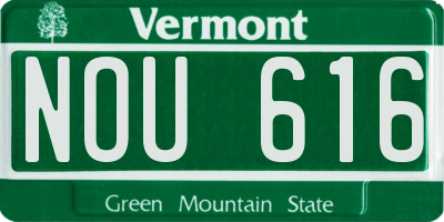 VT license plate NOU616