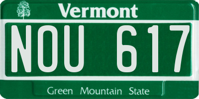 VT license plate NOU617
