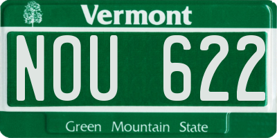 VT license plate NOU622