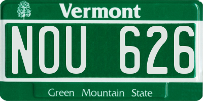 VT license plate NOU626