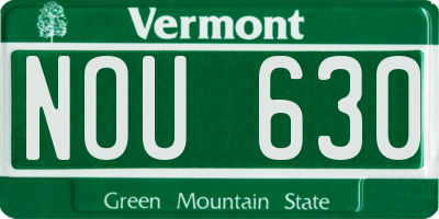 VT license plate NOU630