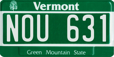 VT license plate NOU631