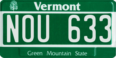 VT license plate NOU633