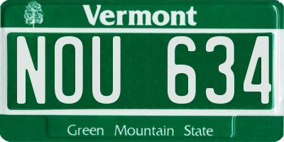 VT license plate NOU634
