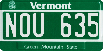 VT license plate NOU635