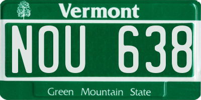 VT license plate NOU638