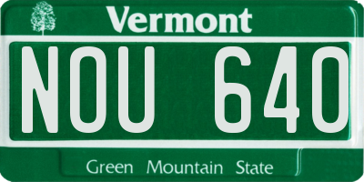 VT license plate NOU640