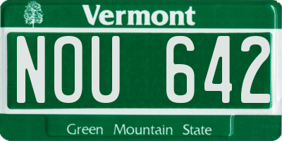 VT license plate NOU642