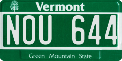 VT license plate NOU644