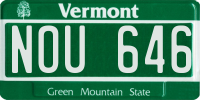VT license plate NOU646