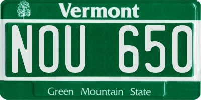 VT license plate NOU650