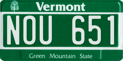 VT license plate NOU651