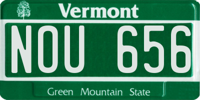 VT license plate NOU656