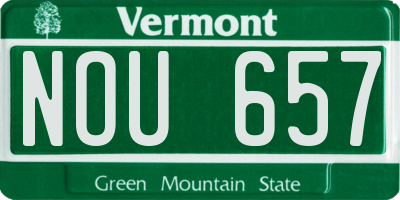 VT license plate NOU657
