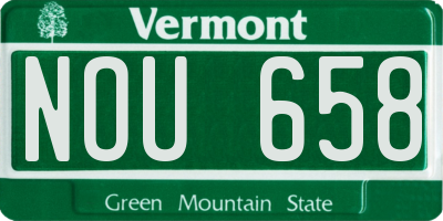 VT license plate NOU658
