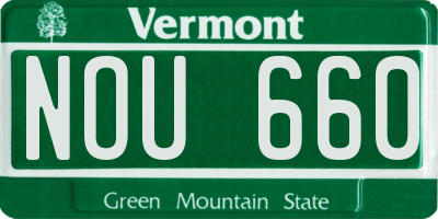 VT license plate NOU660
