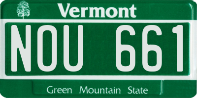 VT license plate NOU661