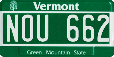 VT license plate NOU662