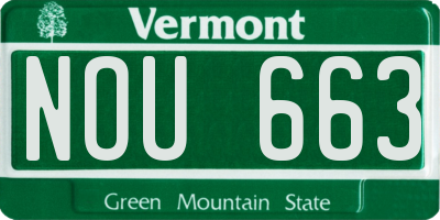 VT license plate NOU663