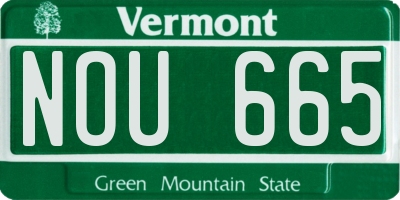 VT license plate NOU665
