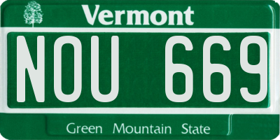 VT license plate NOU669