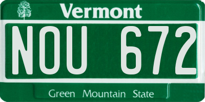 VT license plate NOU672