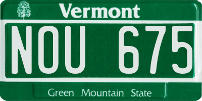 VT license plate NOU675