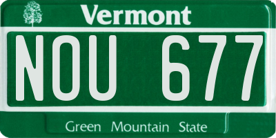 VT license plate NOU677