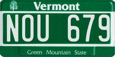 VT license plate NOU679