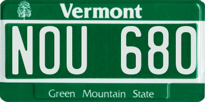 VT license plate NOU680