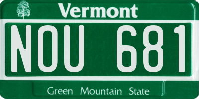 VT license plate NOU681