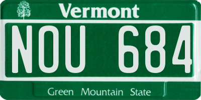 VT license plate NOU684
