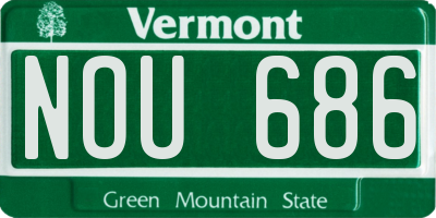 VT license plate NOU686