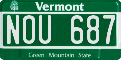 VT license plate NOU687