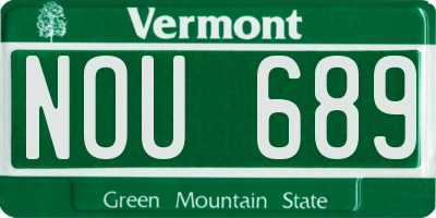 VT license plate NOU689