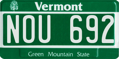 VT license plate NOU692