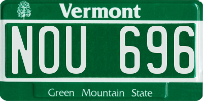 VT license plate NOU696